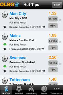 OLBG Sports Tips iOS Android